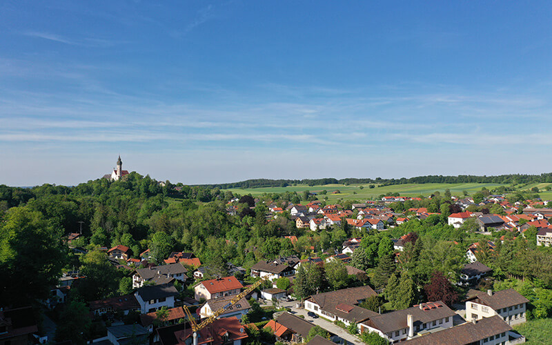 Grundstück am Hang für Einfamilienhaus (EFH) in Andechs: Aussicht